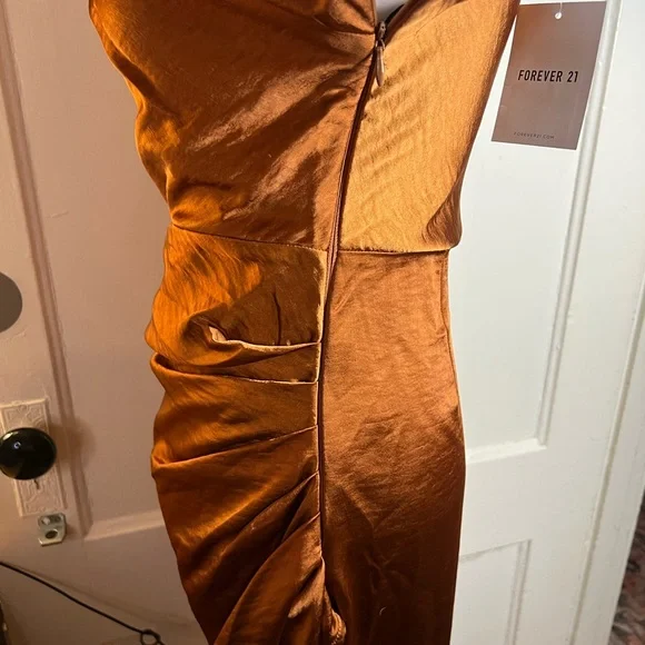Forever 21 One-Shoulder Copper Dress - Picture 4 of 5
